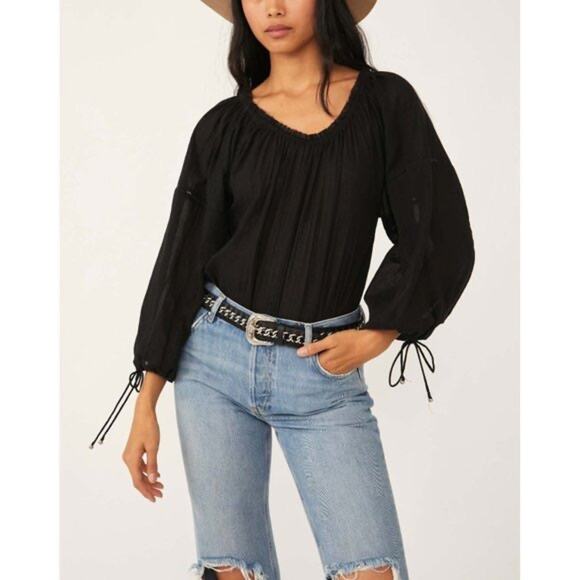 Free People Tops - FREE PEOPLE Solid Sundown Bodysuit in Black Small NWT